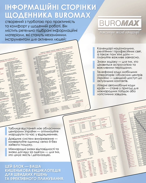 Дневник датированный 2026 Buromax Madera А5 из искусственной кожи 336 страниц синий (BM.21150-02) - изображение 8