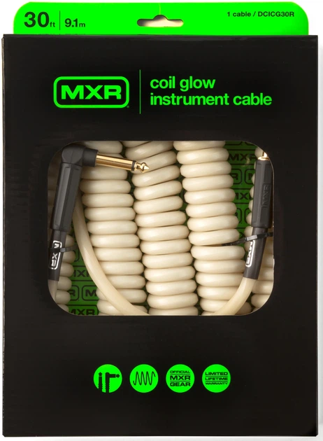 Инструментальный кабель MXR Coil DCICG30R Jack 6.3 мм 9 м Glow (R128829) - Фото 4 Инструментальный кабель MXR Coil DCICG30R Jack 6.3 мм 9 м Glow (R128829) - изображение 4