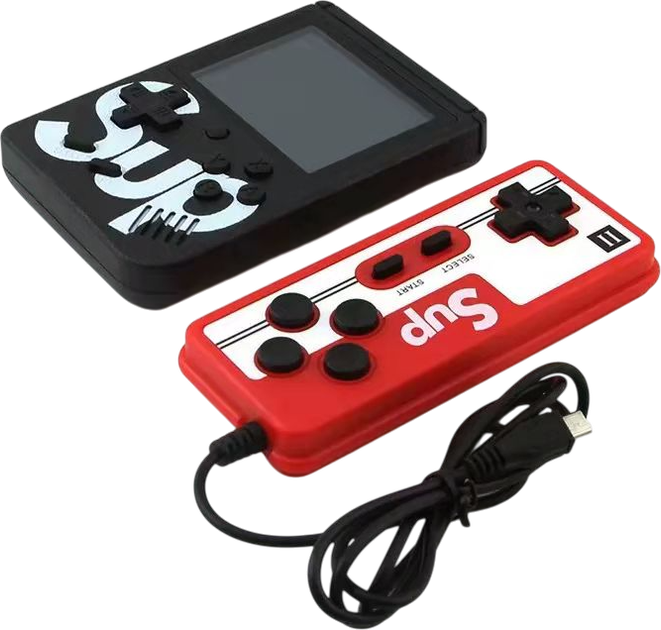 Міні-портативна консоль Sup для 2 гравців 400 ігор Чорна (5904041130793) - зображення 2