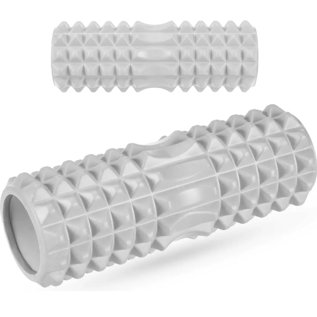 Массажный ролик Gymtek 33x10 5 см серый для йоги фитнеса компактный - изображение 4