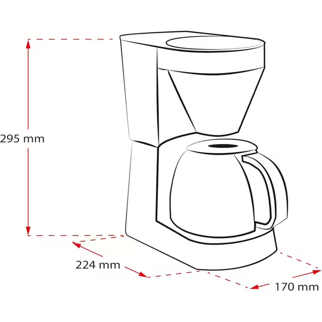 Крапельна фільтр-кавоварка Melitta Easy Top Timer (1010-04) з вбудованим дисплеєм та скляним глечиком на 10-15 чашок, чорна нержав - Фото 6 Крапельна фільтр-кавоварка Melitta Easy Top Timer (1010-04) з вбудованим дисплеєм та скляним глечиком на 10-15 чашок, чорна нержав - зображення 6