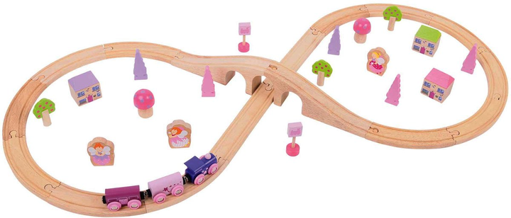 Дерев'яна залізниця  Bigjigs Fairy Figure of Eight Train Set 40 елементів (0691621090220) - зображення 3