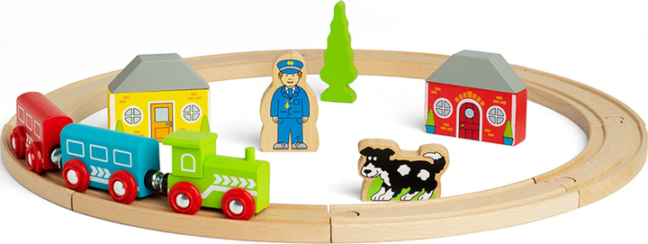 Дерев'яна залізниця  Bigjigs Мій перший залізничний трек 20 елементів (0691621090107) - зображення 2