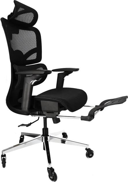 Офісне крісло Hedo ергономічне регульоване з сітки Чорне 99716 (5904041162237) - зображення 3