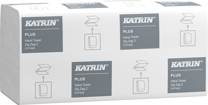 Паперові рушники Katrin Plus Zz V-fold 2-шарові 20 x 150 шт Білі (6414300065968) - зображення 2