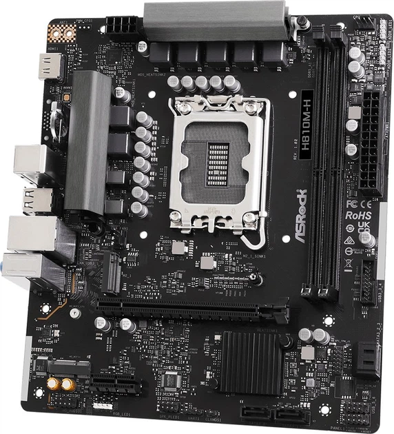 Материнська плата ASRock H810M-H mATX LGA1851 DDR5 (4711581490833) - зображення 3