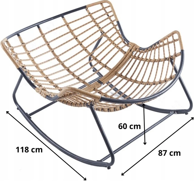 Fotel bujany Hedo Skandynawski kokon z podnóżkiem Szary 99935 (5904041163562) - obraz 7