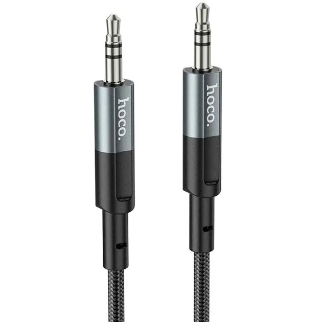 Кабель AUX Male 3.5mm to Male 3.5mm 1м Hoco UPA23 Gray - Фото 1 Кабель AUX Male 3.5mm to Male 3.5mm 1м Hoco UPA23 Gray - зображення 1
