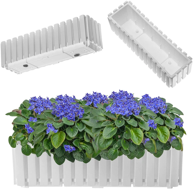 Skrzynia balkonowa Kadax Glifada 58 x 18 x 16.5 cm Biała (K8031) - obraz 5