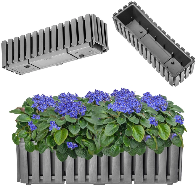 Skrzynia balkonowa Kadax Glifada 58 x 18 x 16.5 cm Szara (5903699473221) - obraz 5