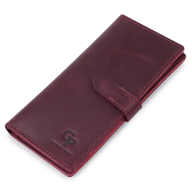Кожаное женское матовое портмоне Grande Pelle 11561 Бордовый - Фото 1 Кожаное женское матовое портмоне Grande Pelle 11561 Бордовый - изображение 1