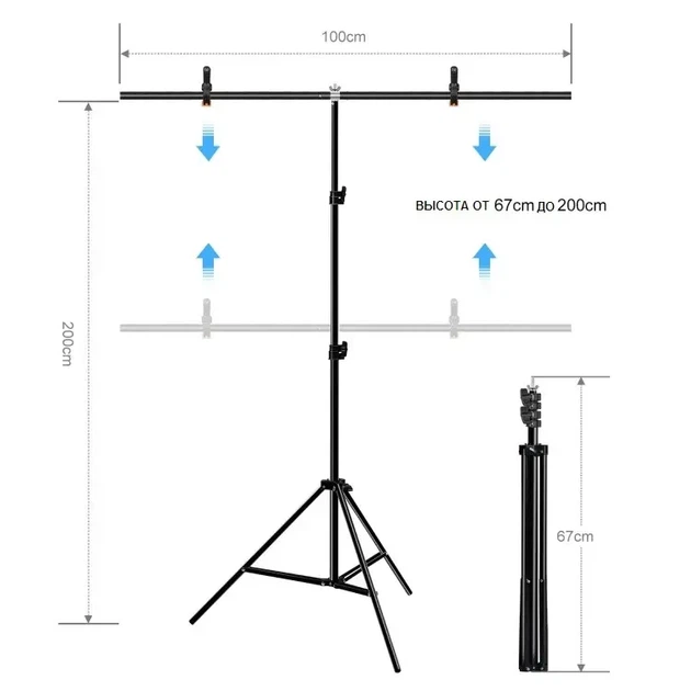 Фон со стойкой для фотостудии Puluz PU5204G Chroma key зеленый (100x200см) - изображение 6