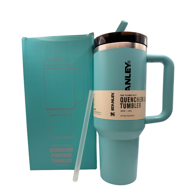 Термос термокружка Stanley Quencher ProTour Flip Straw Tumbler из нержавеющей стали 1,18 л Ocean Blue KT7001950 - Фото 1 Термос термокружка Stanley Quencher ProTour Flip Straw Tumbler из нержавеющей стали 1,18 л Ocean Blue KT7001950 - изображение 1