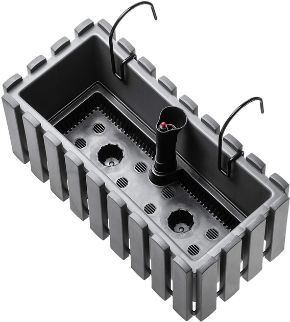 Skrzynia balkonowa Kadax Glifada 38 x 18 x 16.5 cm Szara (K8429) - obraz 2