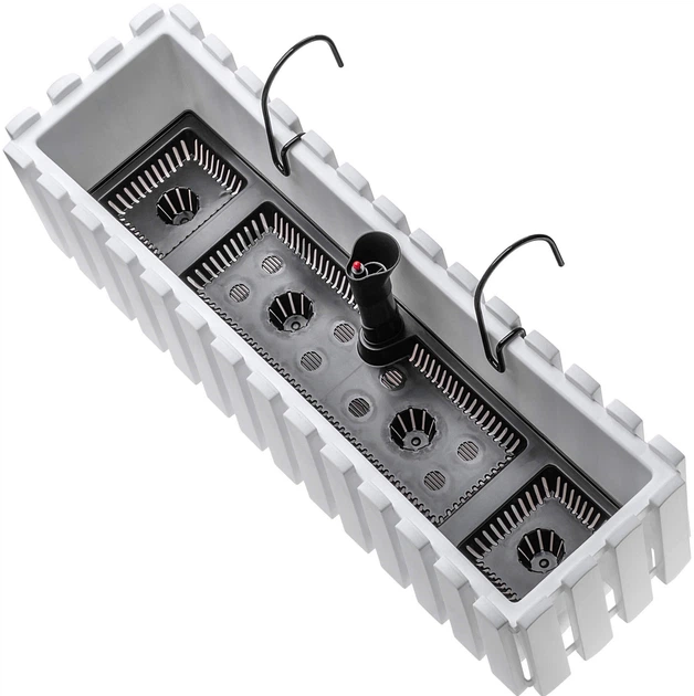 Skrzynia balkonowa Kadax Glifada 58 x 18 x 16.5 cm Biała (K8430) - obraz 2