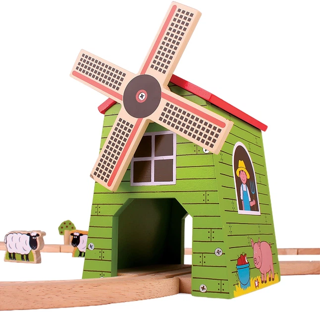 Drewniany zestaw Bigjigs Rail Wiatrak kolejowy (0691621092477) - obraz 4