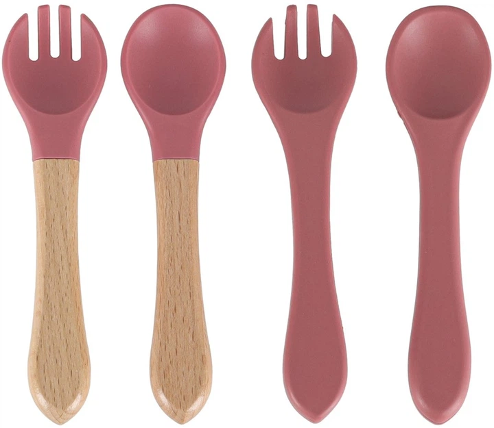 Zestaw naczyń dla dzieci Kik silikonowe krab ciemny róż 9 szt (5903039767973) - obraz 4