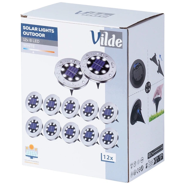 Світильник ґрунтовий сонячний Orion 489291 стальні вбивні 11.5 см 12 шт (5904316474164) - зображення 6