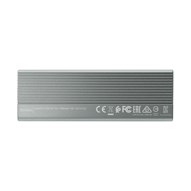 Зовнішня кишеня для накопичувача A-DATA EC680 для SSD M.2 PCIe USB3.2 Gen2 Type-C Gray (EC680-CCGY) - зображення 3