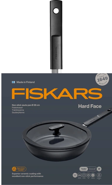 Сковорода Fiskars Hard Face з кришкою 28 см (6424002020004) - зображення 4