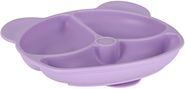 Zestaw naczyń dla dzieci Kik silikonowe misiek fioletowy  8 szt (5903039767928) - obraz 3