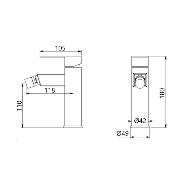 Смеситель для биде Lidz Kubis 001AF (k35) LDKUB001AFNKS46097 Nickel - изображение 2