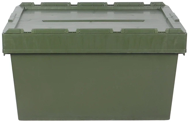 Ящик пластиковый (800х600х440) сплошной, оливковый - изображение 4