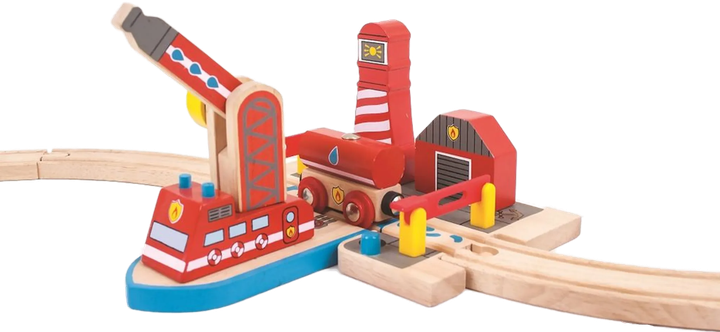 Drewniany zestaw ratunkowy Bigjigs Rail Straż pożarna i ratownictwo morskie (0691621092613) - obraz 5