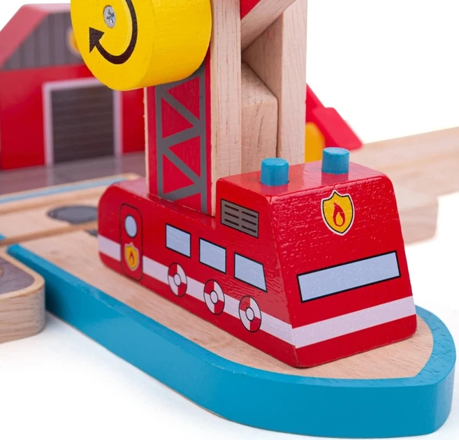 Drewniany zestaw ratunkowy Bigjigs Rail Straż pożarna i ratownictwo morskie (0691621092613) - obraz 7