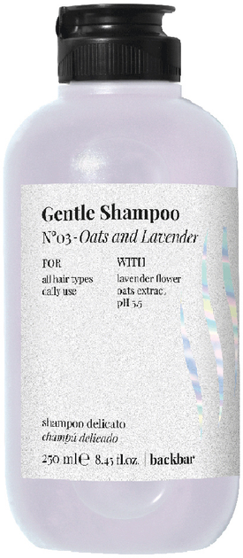 Акція на Шампунь FarmaVita Back Bar Gentle Shampoo N°03 — Oats and Lavender для всіх типів волосся 250 мл від Rozetka