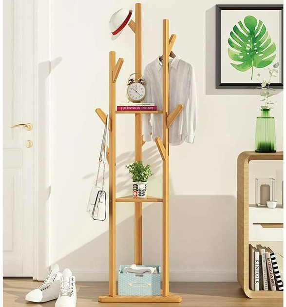 Wieszak na ubrania Hedo bambusowy w kształcie drzewa (5904041149399) - obraz 5