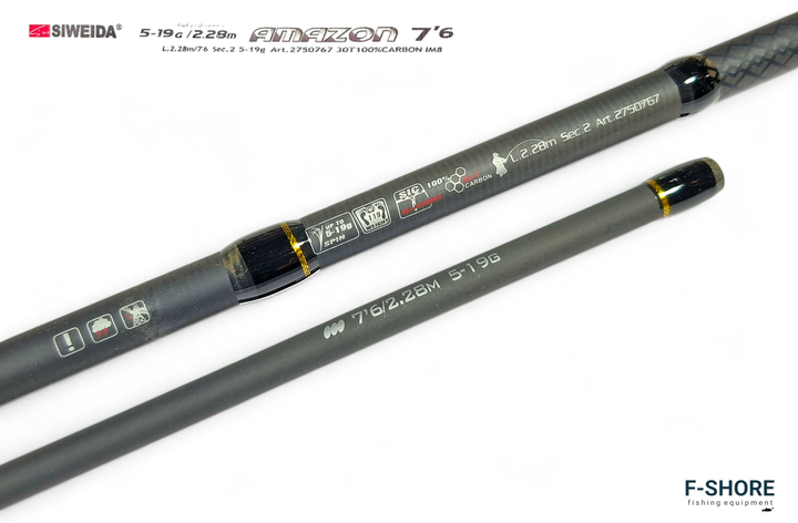 Спінінг карбоновий Siweida Amazon 5-19g 2.28 м (2750767) - зображення 4