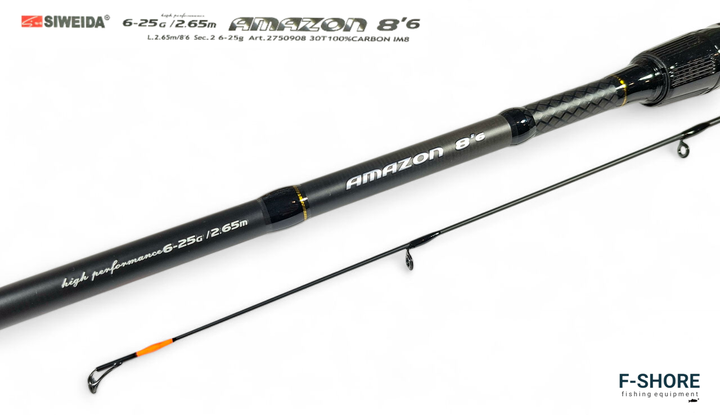 Спиннинг карбоновый для хищной рыбы Siweida Amazon 6-25g 2.65 m (2750908) - изображение 5