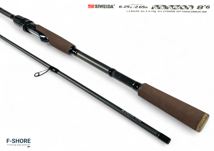 Спиннинг карбоновый для хищной рыбы Siweida Amazon 6-25g 2.65 m (2750908) - изображение 8