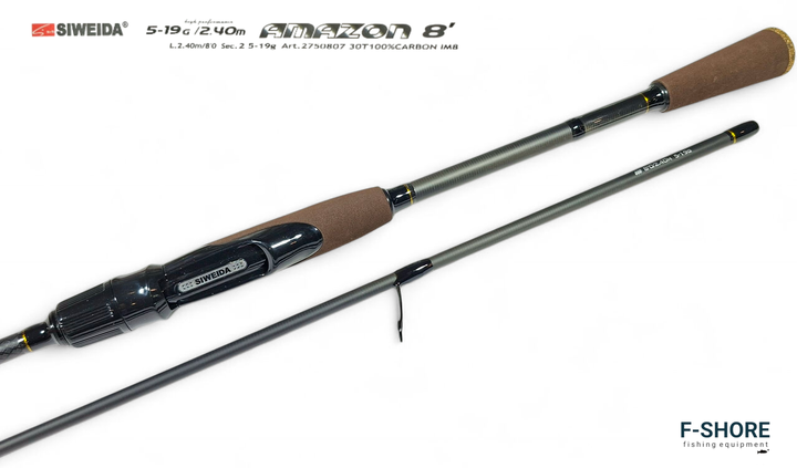 Спінінг карбоновий для хижої риби Siweida Amazon 5-19g 2.4 m (2750807) - зображення 4