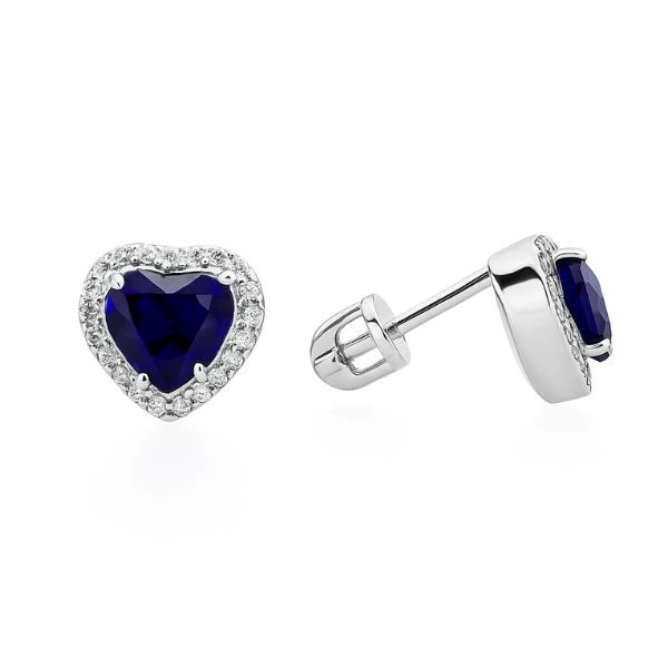 Серьги-пусеты (гвоздики) серебряные Сердце с фианитами Silver Style (33125.66 sku:2300104097936) - изображение 2