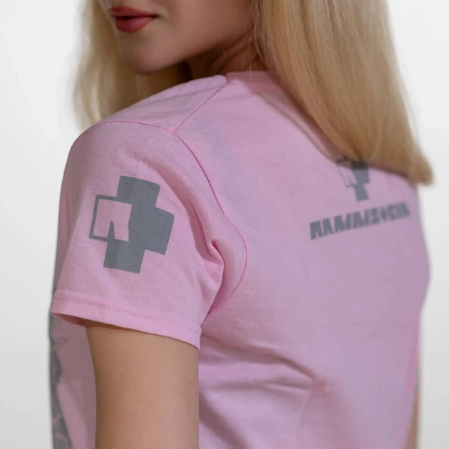 Футболка жіноча Rammstein - Waidmanns Heil рожева M - Фото 4 Футболка жіноча Rammstein - Waidmanns Heil рожева M - изображение 4