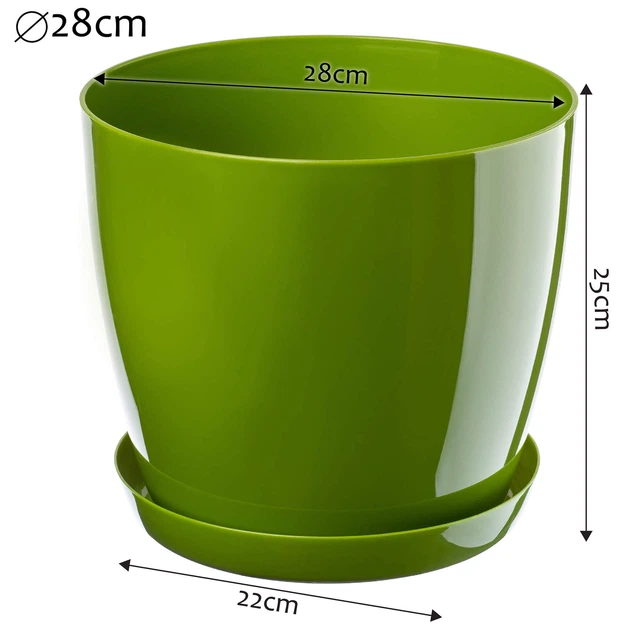 Doniczka z podstawką Kadax Agen 28 cm Zielona (K1077) - obraz 2