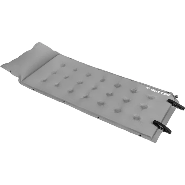 Килимок самонадувний Outtec з подушкою, 193 x 68 x 3,5 см - сірий - изображение 2