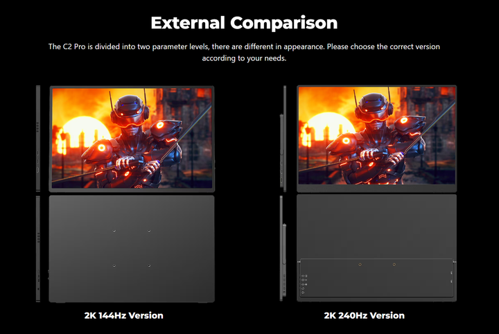 Портативный игровой монитор UPERFECT UGame C2 Pro 16'' 2K 240Hz GR16EQ IPS - Уценка - изображение 12