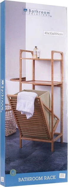 Полиця з кошиком для білизни AM/63 бамбукова 39.5 x 30 x 49 см (8720573981828) - зображення 4
