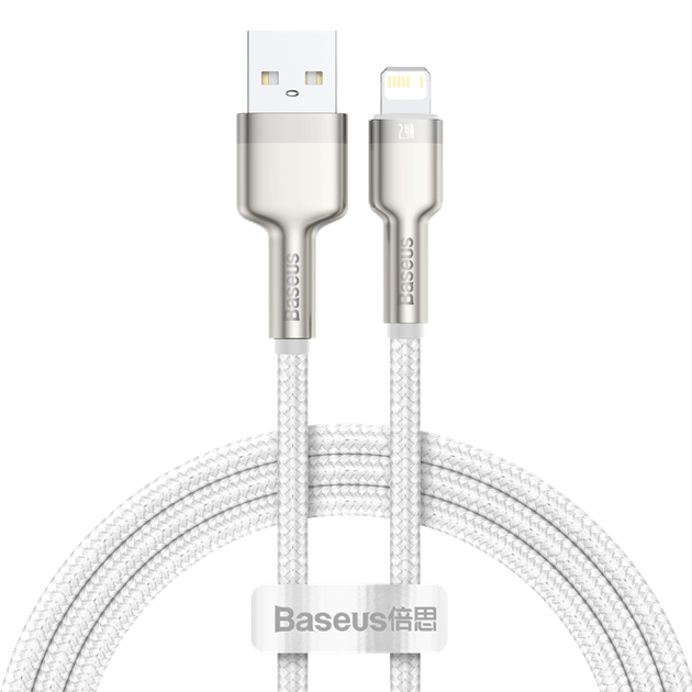 Кабель BASEUS Lightning Cafule Series Metal Data Cable |1M, 2.4A| (CALJK-A05) black - Фото 5 Кабель BASEUS Lightning Cafule Series Metal Data Cable |1M, 2.4A| (CALJK-A05) black - зображення 5
