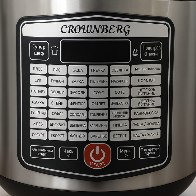 Мультиварка Crownberg CB-5527 42 программы 5 л 1000 Вт электронное управление - изображение 3