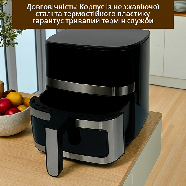 Аэрофритюрница Crownberg CB-5552 5,5 л 2000 Вт сенсорная мультипечь без масла - изображение 4