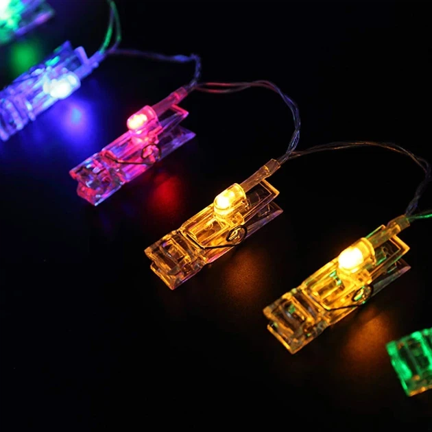 Гірлянда-нитка прищіпки 30 LED довжина 3 метри мультиколор USB - Фото 7 Гірлянда-нитка прищіпки 30 LED довжина 3 метри мультиколор USB - зображення 7