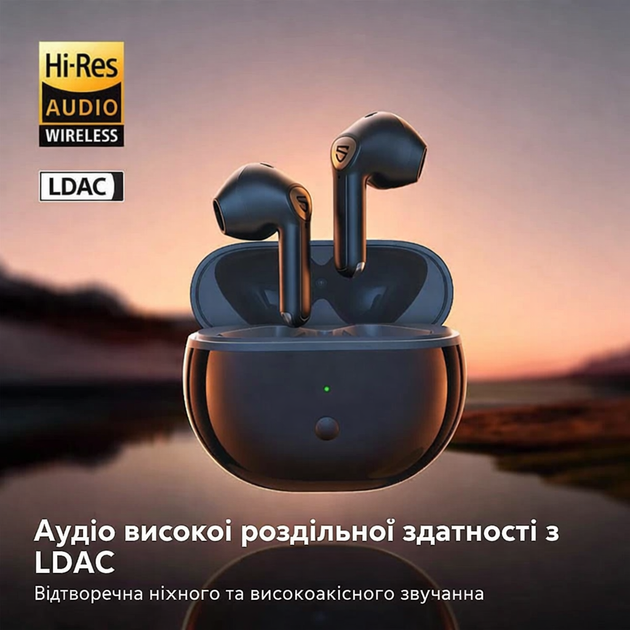 Навушники SoundPeats Air3 Deluxe HS black бездротові Bluetooth TWS вкладиші чорні LDAC - зображення 4