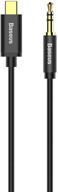 Аудіо-кабель Type-C - 3.5mm Baseus Horizontal 1m Чорний (CAM01-01) - Фото 3 Аудіо-кабель Type-C - 3.5mm Baseus Horizontal 1m Чорний (CAM01-01) - зображення 3