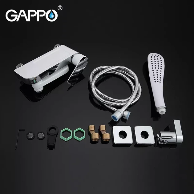 Змішувач для ванни GAPPO G3248, білий/хром - изображение 6