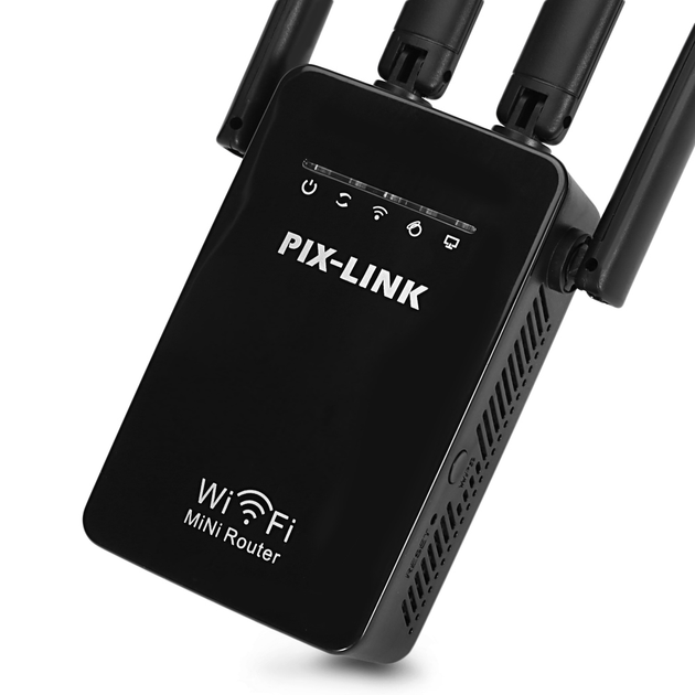 Усилитель WiFi сигнала ретранслятор Wi-Fi PIX-LINK LV-WR09Q 2.4 GHz репитер точка доступа Black (18621) - изображение 3