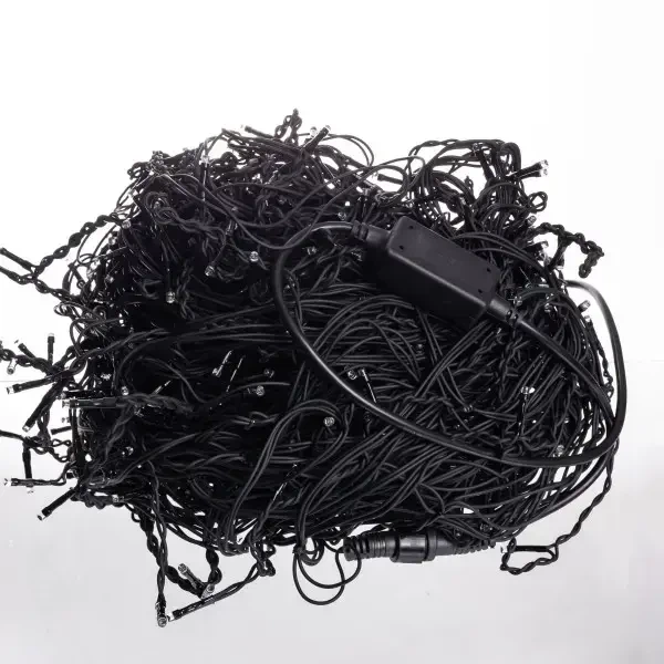 Уличная гирлянда Бахрома 50м 840 LED черная проволока синая, новогодняя штора праздничная подсветка дома декоративные диоды - изображение 6
